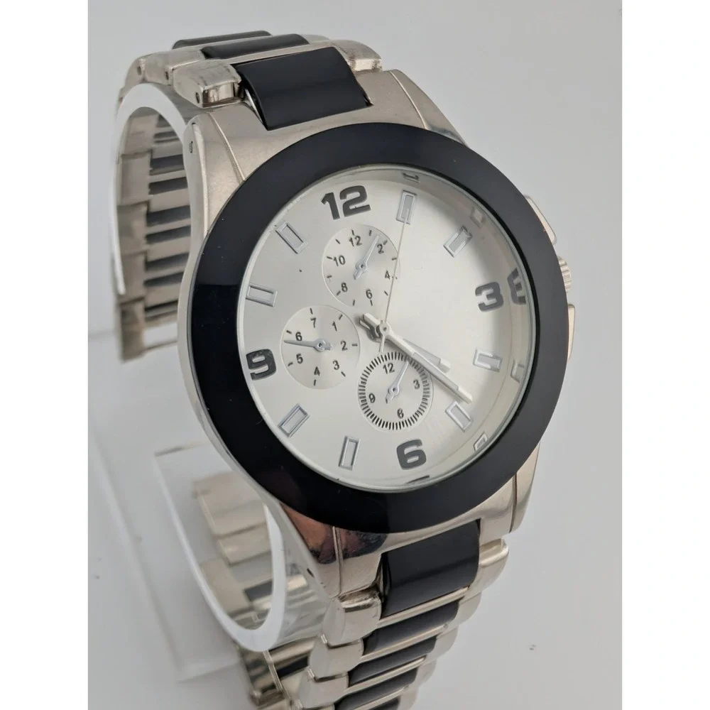 Men's Quartz Watch 39mm‎ Case Black & Silver 8